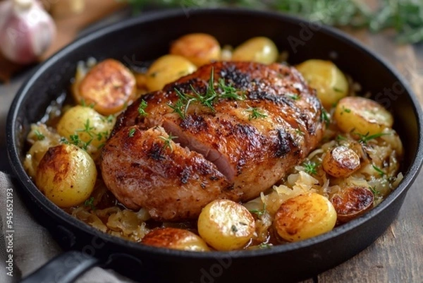 Obraz grilled chicken with vegetables