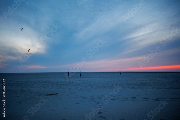 Obraz Texel beach with flying kites