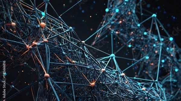 Obraz A high-tech representation of intricate digital circuits and data streams in a futuristic abstract design, perfect for illustrating advanced technology concepts.