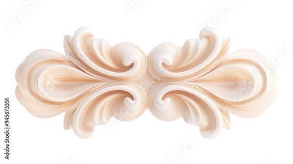Fototapeta A white design with a lot of detail, including a lot of curves and swirls