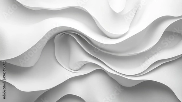 Fototapeta Abstract White Paper Waves