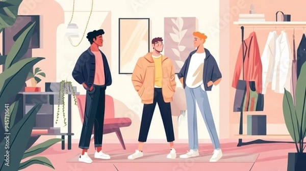 Obraz LGBTQ working happily as a team, concept of not discriminating against homosexuals illustration