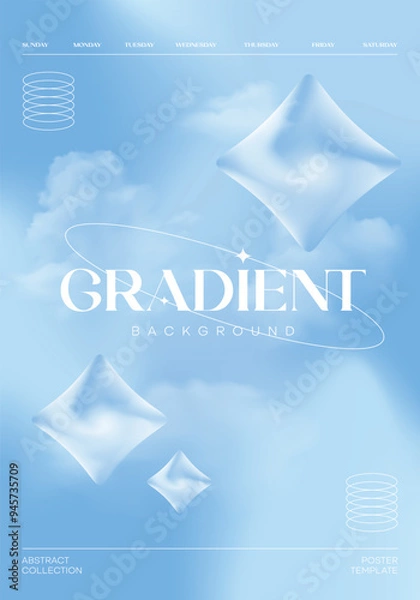 Fototapeta Minimalist poster design template with dynamic gradient.