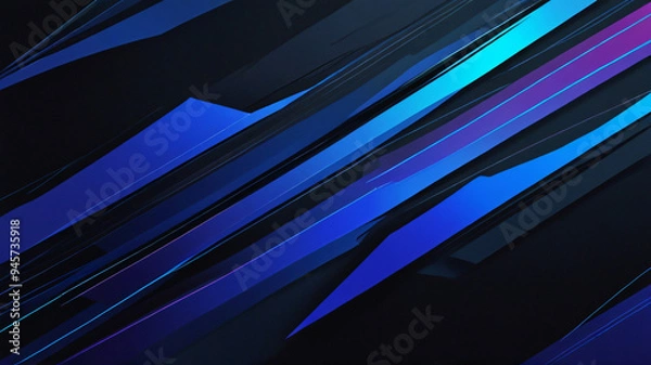 Obraz A digital abstract of blue flowing shapes that represent energy and movement, perfect for tech or innovation visuals