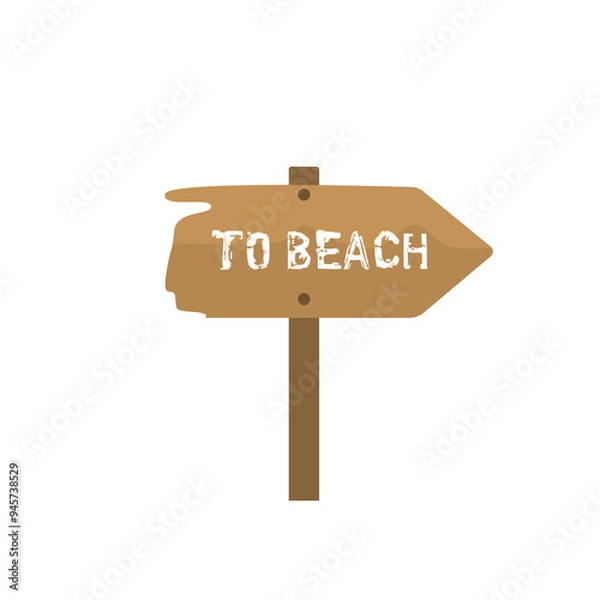 Fototapeta beach sign icon, on a white background, vector illustration