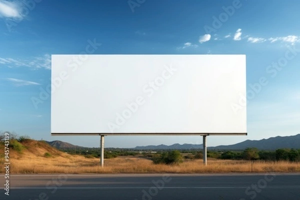 Fototapeta Billboard highway advertisement architecture.