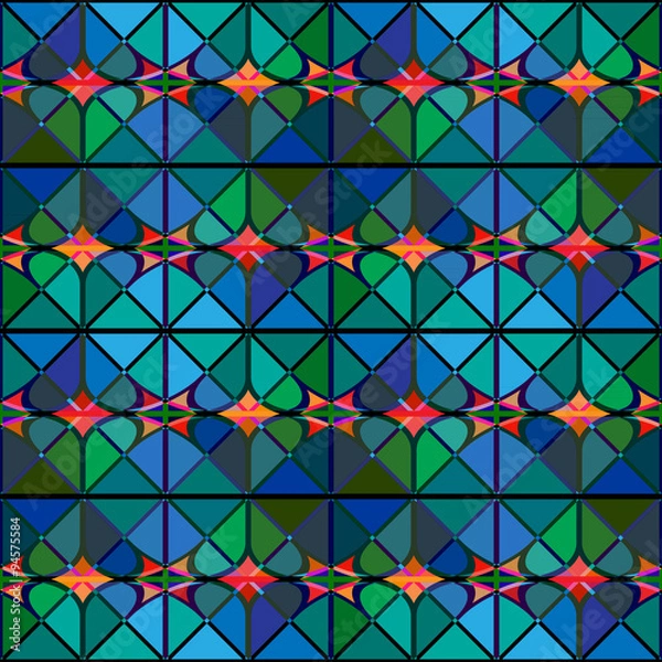 Obraz Blue triangle texture seamless pattern background