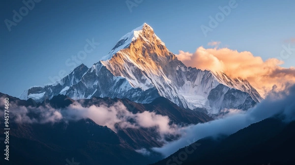 Obraz sunset over the mountains