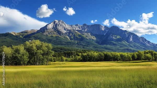 Obraz Mountains and fields, beautiful natural scenery
