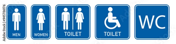 Obraz WC icon set on white background