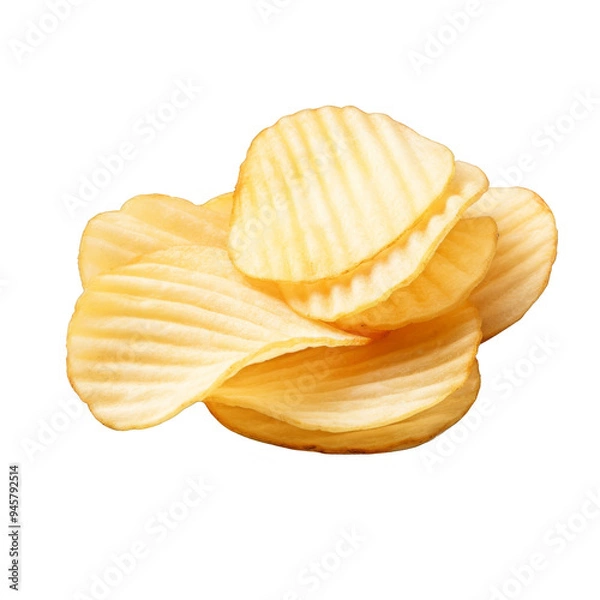 Obraz Potato Chips Isolated on a Transparent Background