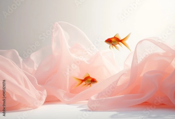 Fototapeta High-Resolution Goldfish Photography: Soft Light and Delicate Textures