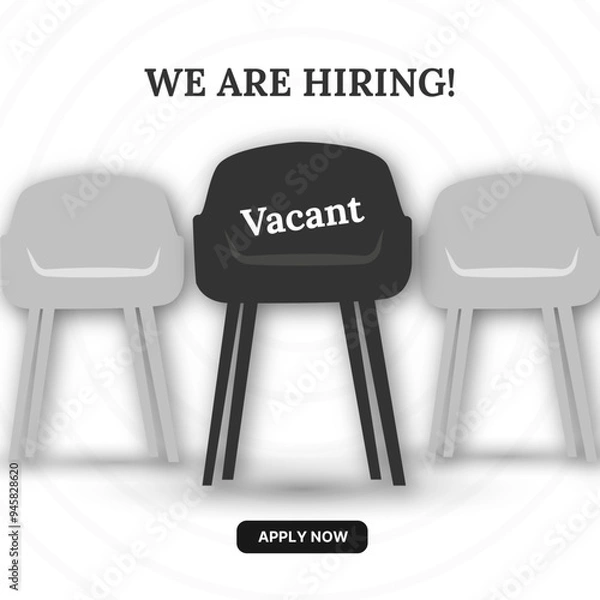 Fototapeta We are hiring creative vacancy post