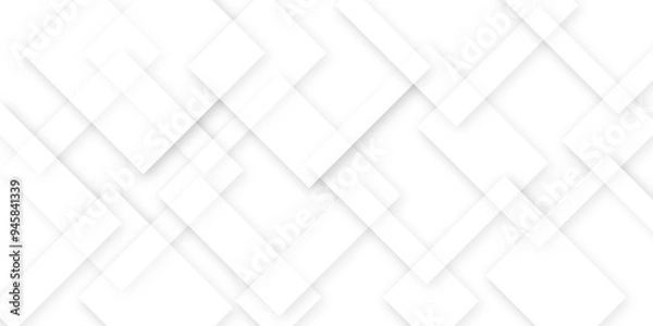 Fototapeta White 3d tiles abstract vector design ai format mosaic floor fresh background for desktop