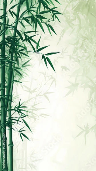 Obraz ancient style bamboo hand painted decorative background