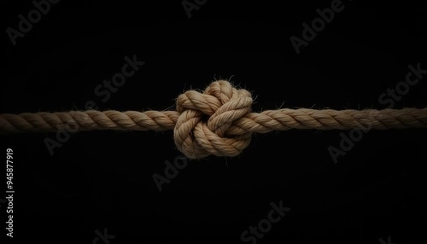 Fototapeta Strength in unity  A tight knot symbolizes resilience and support
