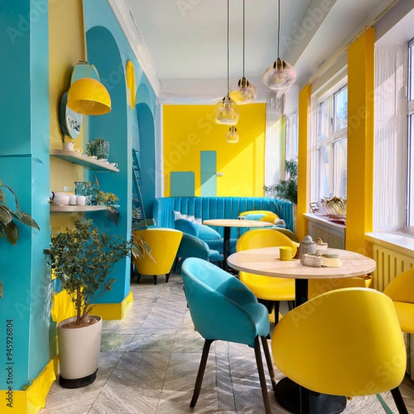 Obraz ポップなカラーのインテリア