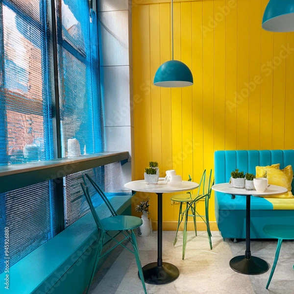 Obraz ポップなカラーのインテリア