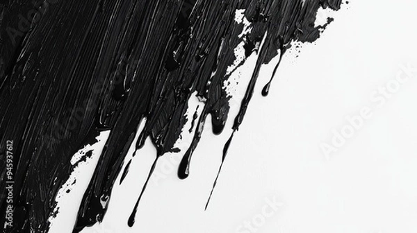 Fototapeta Abstract Black Paint Drips and Splashes Pattern