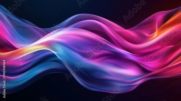 Fototapeta Colorful flowing abstract patterns in smooth gradients against a dark background create a mesmerizing visual experience highlighting fluid motion and artistic expression.