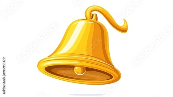 Fototapeta A shiny golden bell with a classic design, perfect for festive decorations and announcements, adding charm to any setting.