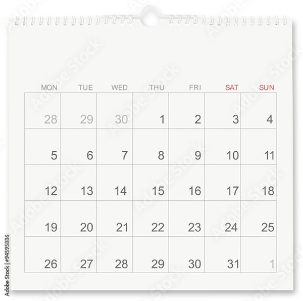 Fototapeta Calendar