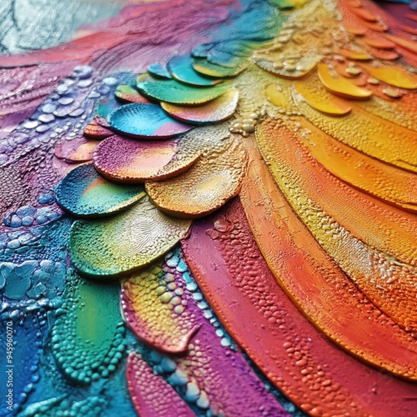 Obraz 3D 3D pattern in rainbow colors. Textured decor, colorful texture. Template for creativity.