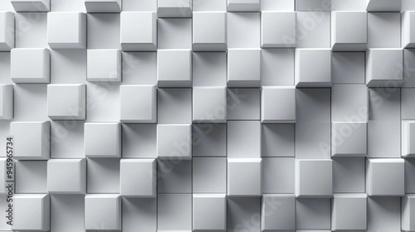 Fototapeta A pattern of geometric cubes with a 3D effect, creating a sense of depth and dimension