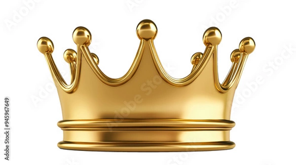 Fototapeta A golden crown design symbolizing royalty and prestige isolated on white transparent background