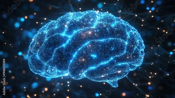 Fototapeta Digital Brain Network   Abstract Artificial Intelligence Concept