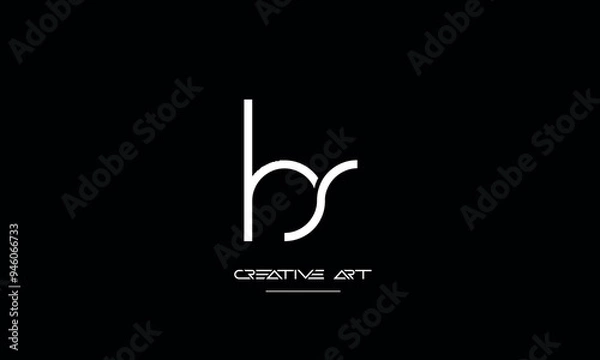 Fototapeta HS, SH, H, S abstract letters logo monogram