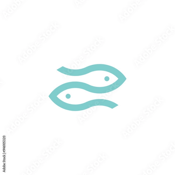 Obraz two fish simple sleek creative geometric modern logo design