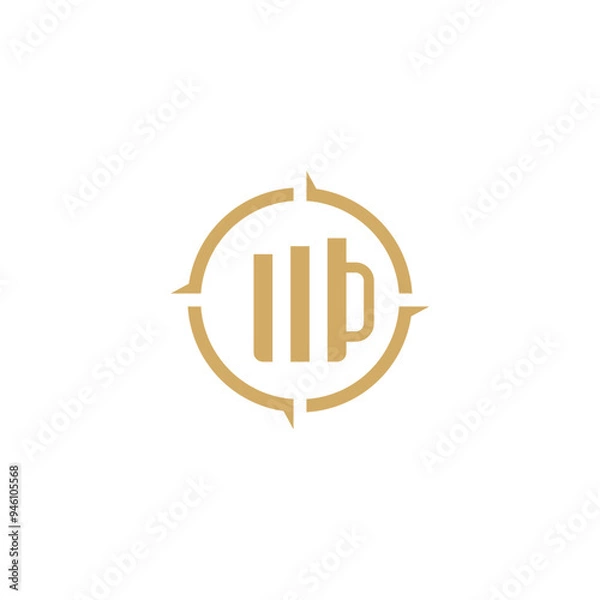 Obraz compass bar simple sleek creative geometric modern logo design