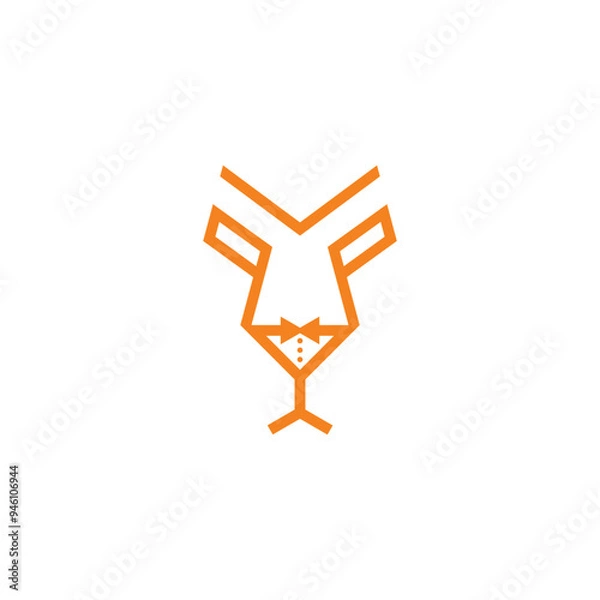 Obraz lion bar waiter simple sleek creative geometric modern logo design
