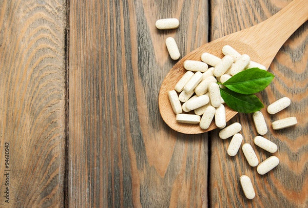 Obraz tabletki na łyżce