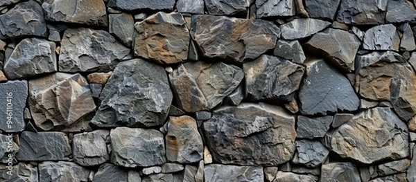 Obraz Gray backdrop The building s stone wall. Copy space image. Place for adding text and design