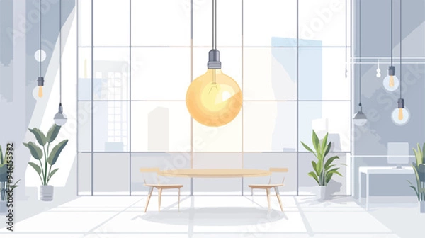 Obraz Elegant Modern 3D Interior Design with Glass Light Bulb