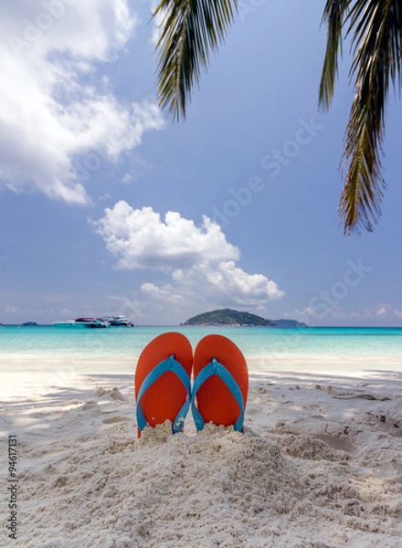 Fototapeta Flip-flop on the beach