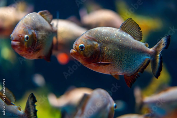 Fototapeta ピラニア・ナッテリーの群れ