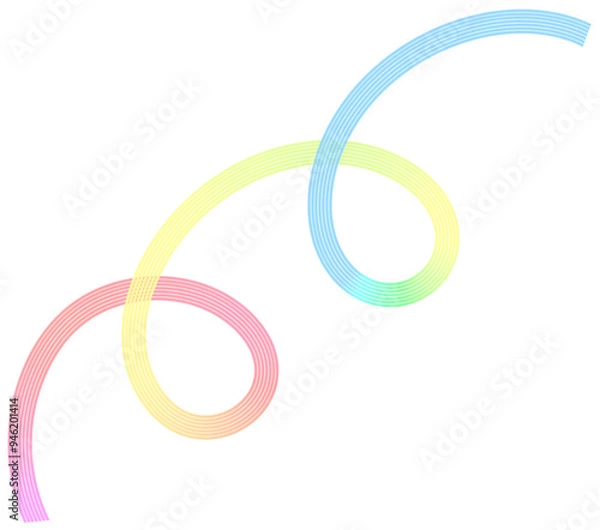 Fototapeta Abstract Pastel Rainbow Gradient Loop Line PNG