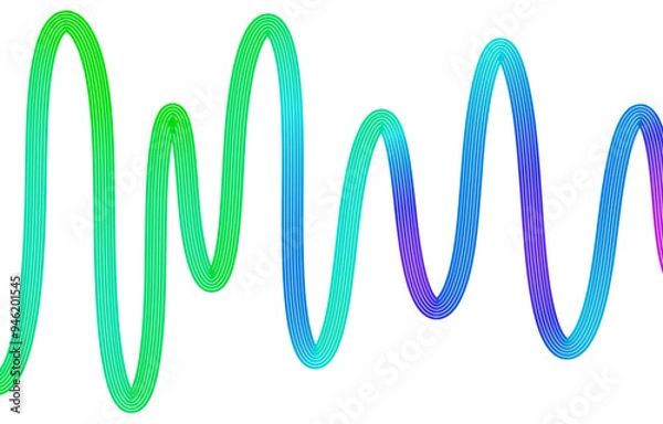 Fototapeta Abstract neon Gradient Wave Line Corner PNG