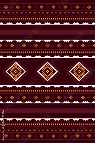 Obraz Ancient echoes Aztec geometric seamless patterns southwest Navajo Native American tribal ethnic colorful for textile printing