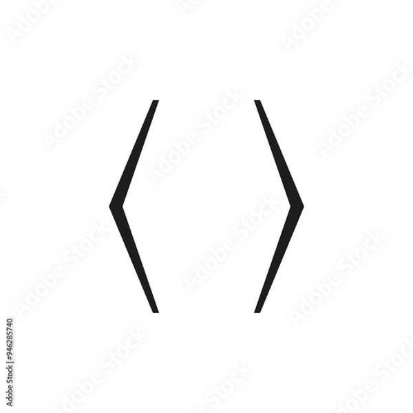 Fototapeta The bracket icon. A simple flat vector illustration on a white background