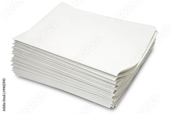 Obraz a stack of blank newspapers on white - with clipping path
