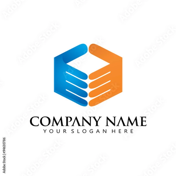 Fototapeta Hand Box Modern simple Logo Icon