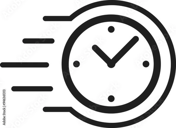 Fototapeta Fast quick time timer response sign icon vector illustration design