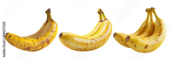 Fototapeta Ripe bananas set isolated on transparent background