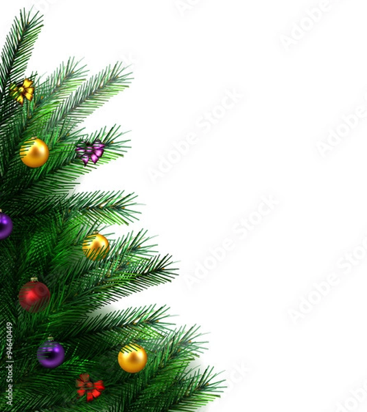 Fototapeta festive Christmas tree. vector border.
