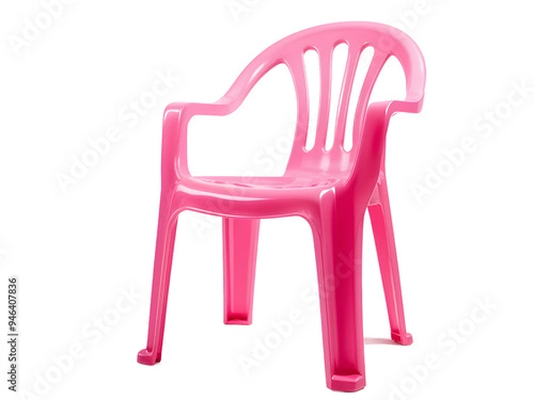Fototapeta pink plastic chair isolated on transparent background
