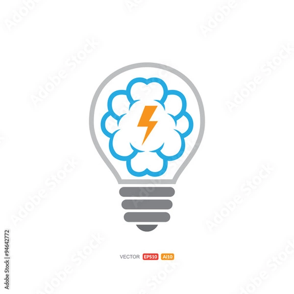 Fototapeta Electrical Bulb Brain